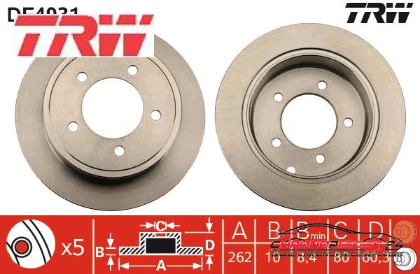 Achat de TRW DF4931 Disque de frein pas chères