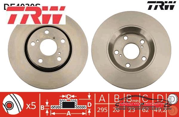 Achat de TRW DF4939S Disque de frein pas chères