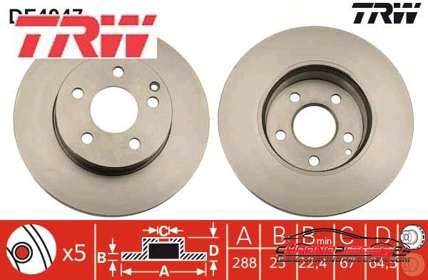 Achat de TRW DF4947 Disque de frein pas chères