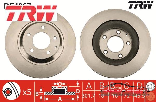 Achat de TRW DF4967 Disque de frein pas chères