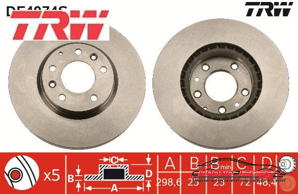 Achat de TRW DF4974S Disque de frein pas chères