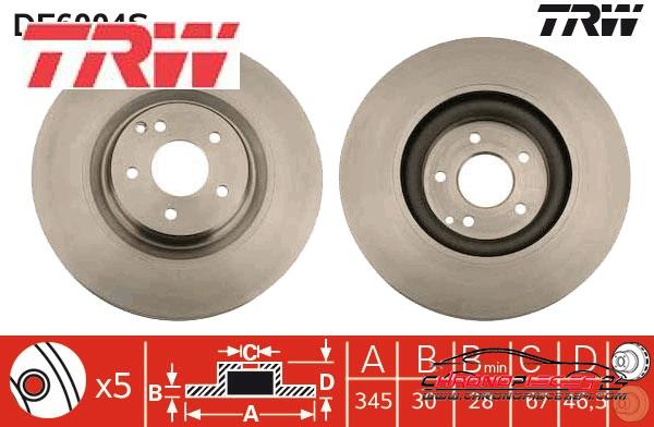 Achat de TRW DF6004S Disque de frein pas chères