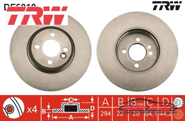 Achat de TRW DF6010 Disque de frein pas chères