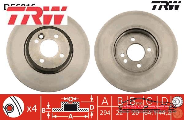 Achat de TRW DF6016 Disque de frein pas chères