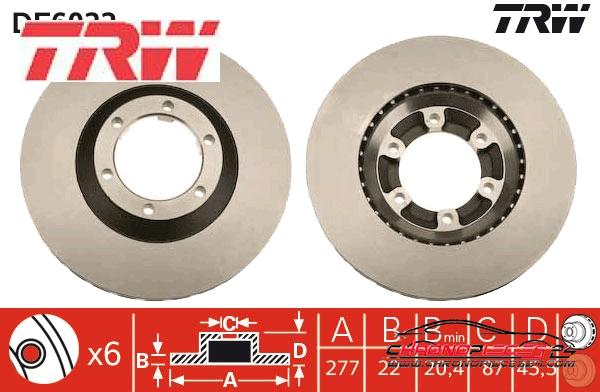 Achat de TRW DF6022 Disque de frein pas chères