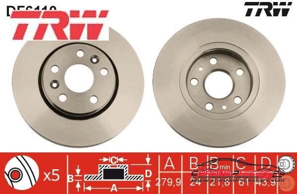 Achat de TRW DF6110 Disque de frein pas chères