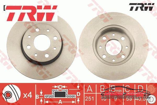 Achat de TRW DF6347 Disque de frein pas chères