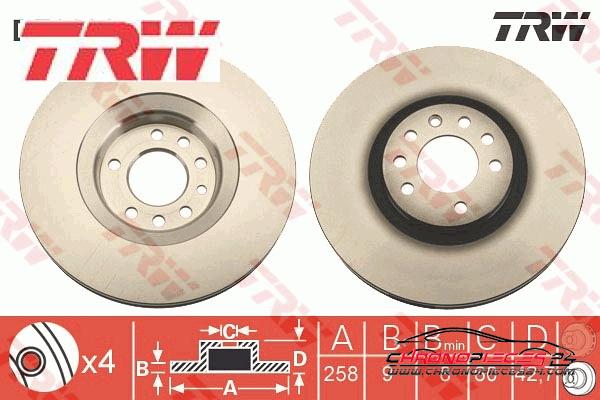 Achat de TRW DF6686 Disque de frein pas chères