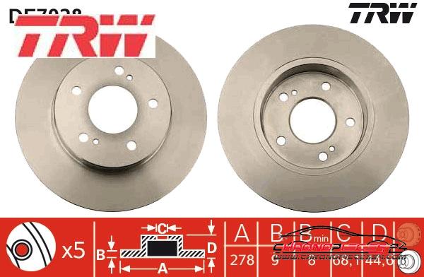 Achat de TRW DF7028 Disque de frein pas chères