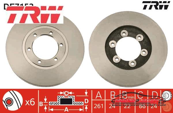 Achat de TRW DF7152 Disque de frein pas chères