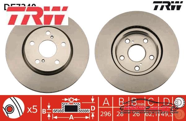 Achat de TRW DF7340 Disque de frein pas chères