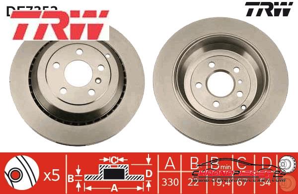 Achat de TRW DF7352 Disque de frein pas chères