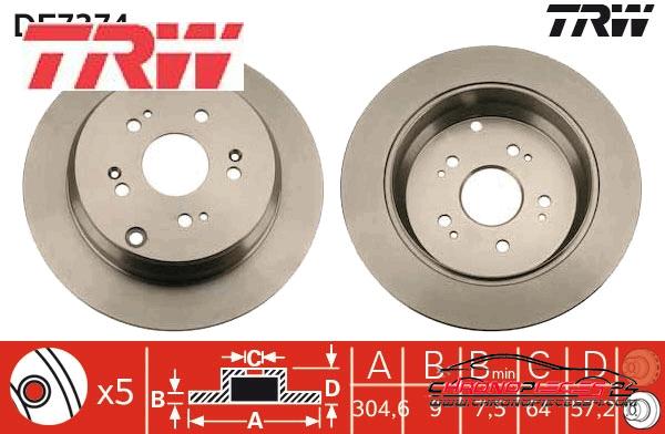 Achat de TRW DF7374 Disque de frein pas chères