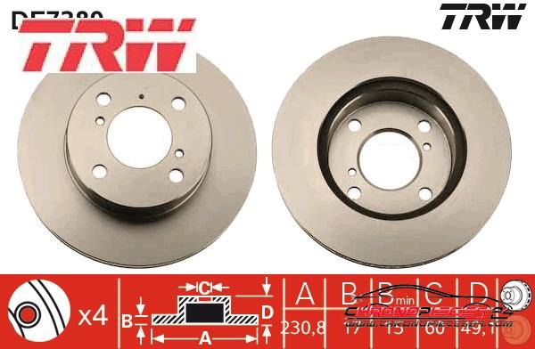 Achat de TRW DF7389 Disque de frein pas chères