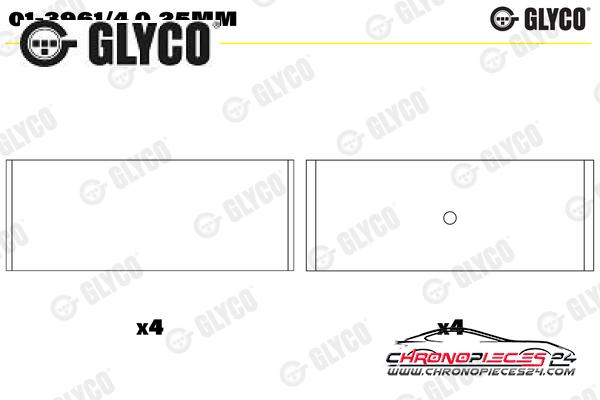 Achat de GLYCO 01-3961/4 0.25MM Coussinet de bielle  pas chères