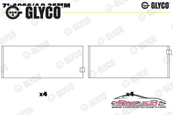 Achat de GLYCO 71-4066/4 0.25mm Coussinet de bielle pas chères