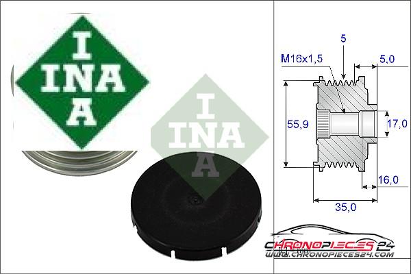 Achat de INA 535 0004 10 Poulie roue libre, alternateur pas chères