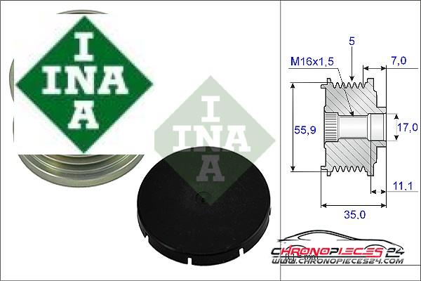 Achat de INA 535 0008 10 Poulie roue libre, alternateur pas chères