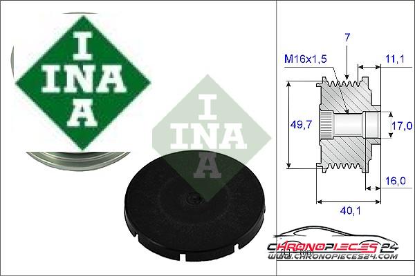 Achat de INA 535 0021 10 Poulie roue libre, alternateur pas chères