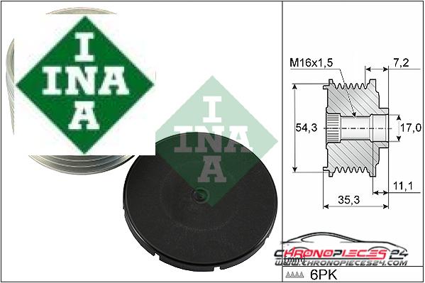 Achat de INA 535 0039 10 Poulie roue libre, alternateur pas chères