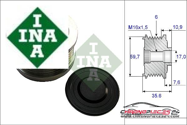 Achat de INA 535 0046 10 Poulie roue libre, alternateur pas chères