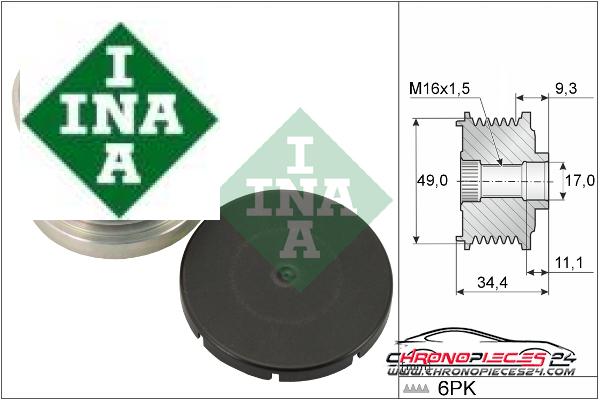 Achat de INA 535 0075 10 Poulie roue libre, alternateur pas chères