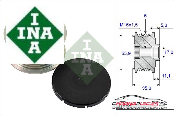 Achat de INA 535 0222 10 Poulie roue libre, alternateur pas chères