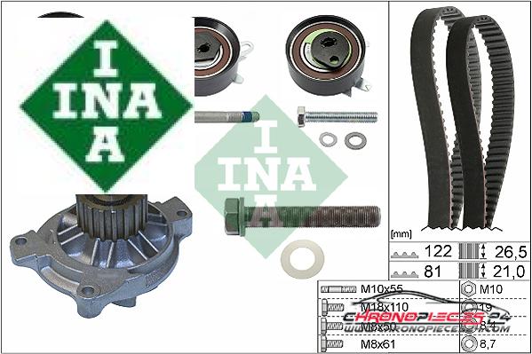 Achat de INA 530 0484 31 Pompe à eau + kit de courroie de distribution pas chères