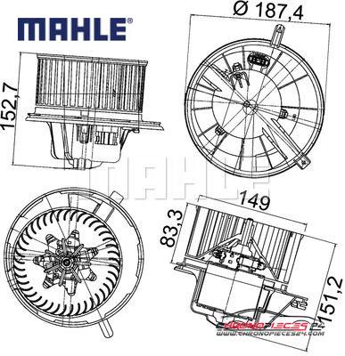 Achat de MAHLE AB 148 000P Pulseur d'air habitacle pas chères