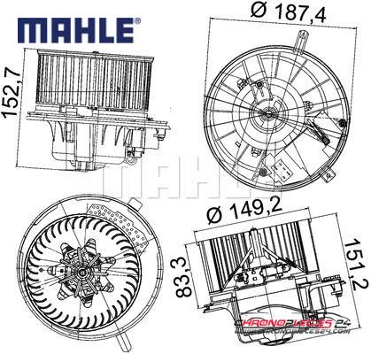 Achat de MAHLE AB 149 000P Pulseur d'air habitacle pas chères