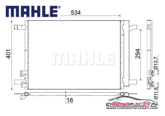 Achat de MAHLE AC 772 000S Condenseur, climatisation pas chères