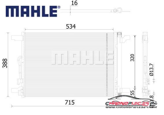 Achat de MAHLE AC 915 000S Condenseur, climatisation pas chères