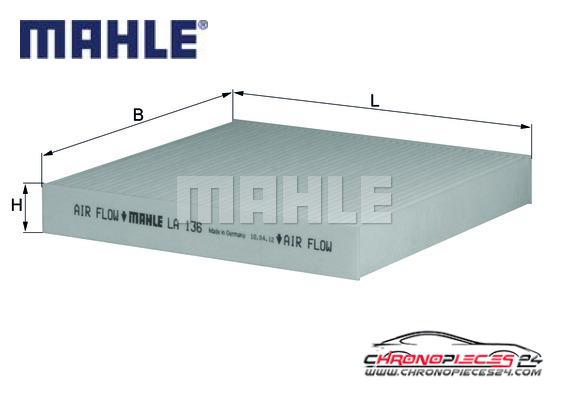 Achat de MAHLE LA 136 Filtre, air de l'habitacle pas chères