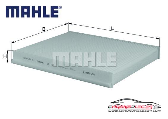 Achat de MAHLE LA 153 Filtre, air de l'habitacle pas chères