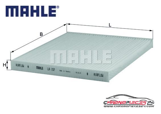 Achat de MAHLE LA 157 Filtre, air de l'habitacle pas chères