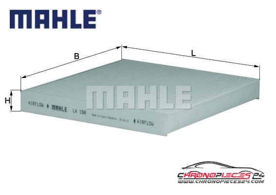 Achat de MAHLE LA 158 Filtre, air de l'habitacle pas chères