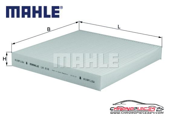 Achat de MAHLE LA 216 Filtre, air de l'habitacle pas chères