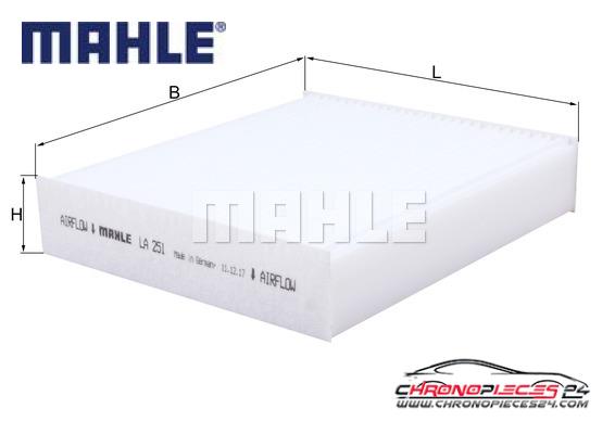 Achat de MAHLE LA 251 Filtre, air de l'habitacle pas chères