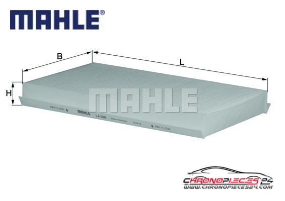 Achat de MAHLE LA 280 Filtre, air de l'habitacle pas chères