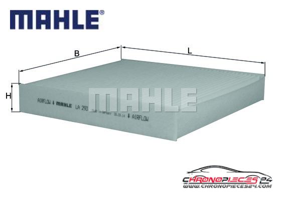 Achat de MAHLE LA 293 Filtre, air de l'habitacle pas chères