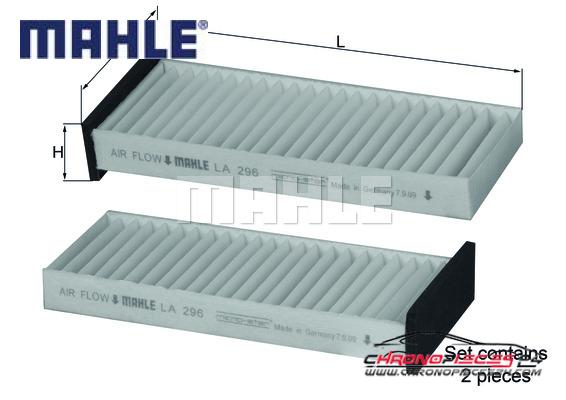 Achat de MAHLE LA 296/S Filtre, air de l'habitacle pas chères