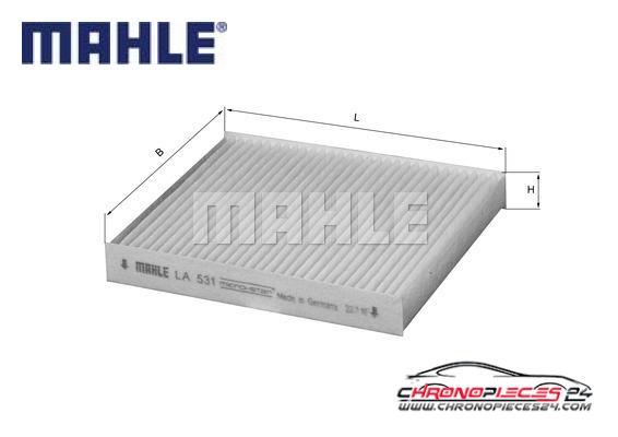 Achat de MAHLE LA 531 Filtre, air de l'habitacle pas chères