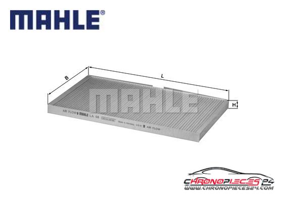 Achat de MAHLE LA 58 Filtre, air de l'habitacle pas chères