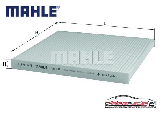 Achat de MAHLE LA 60 Filtre, air de l'habitacle pas chères