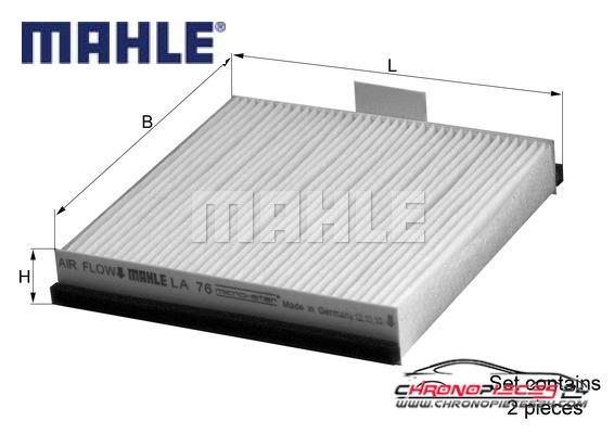 Achat de MAHLE LA 76/S Filtre, air de l'habitacle pas chères