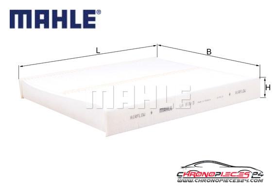 Achat de MAHLE LA 816/3 Filtre, air de l'habitacle pas chères