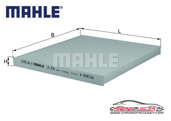 Achat de MAHLE LA 876 Filtre, air de l'habitacle pas chères