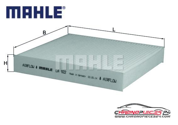 Achat de MAHLE LA 922 Filtre, air de l'habitacle pas chères