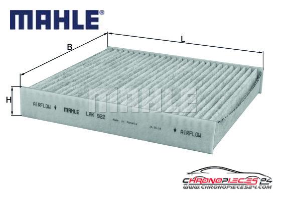 Achat de MAHLE LAK 922 Filtre, air de l'habitacle pas chères