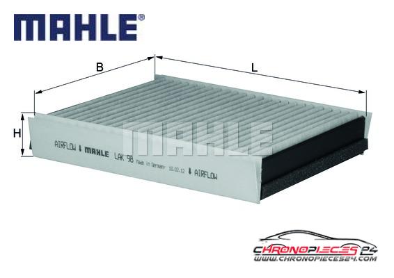 Achat de MAHLE LAK 98 Filtre, air de l'habitacle pas chères